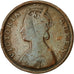 Moneta, INDIA - BRITANNICA, Victoria, 1/2 Anna, 1862, MB, Rame, KM:468