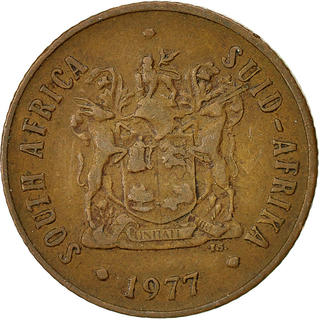 Coin, South Africa, 2 Cents, 1977, EF(40-45), Bronze, KM:83