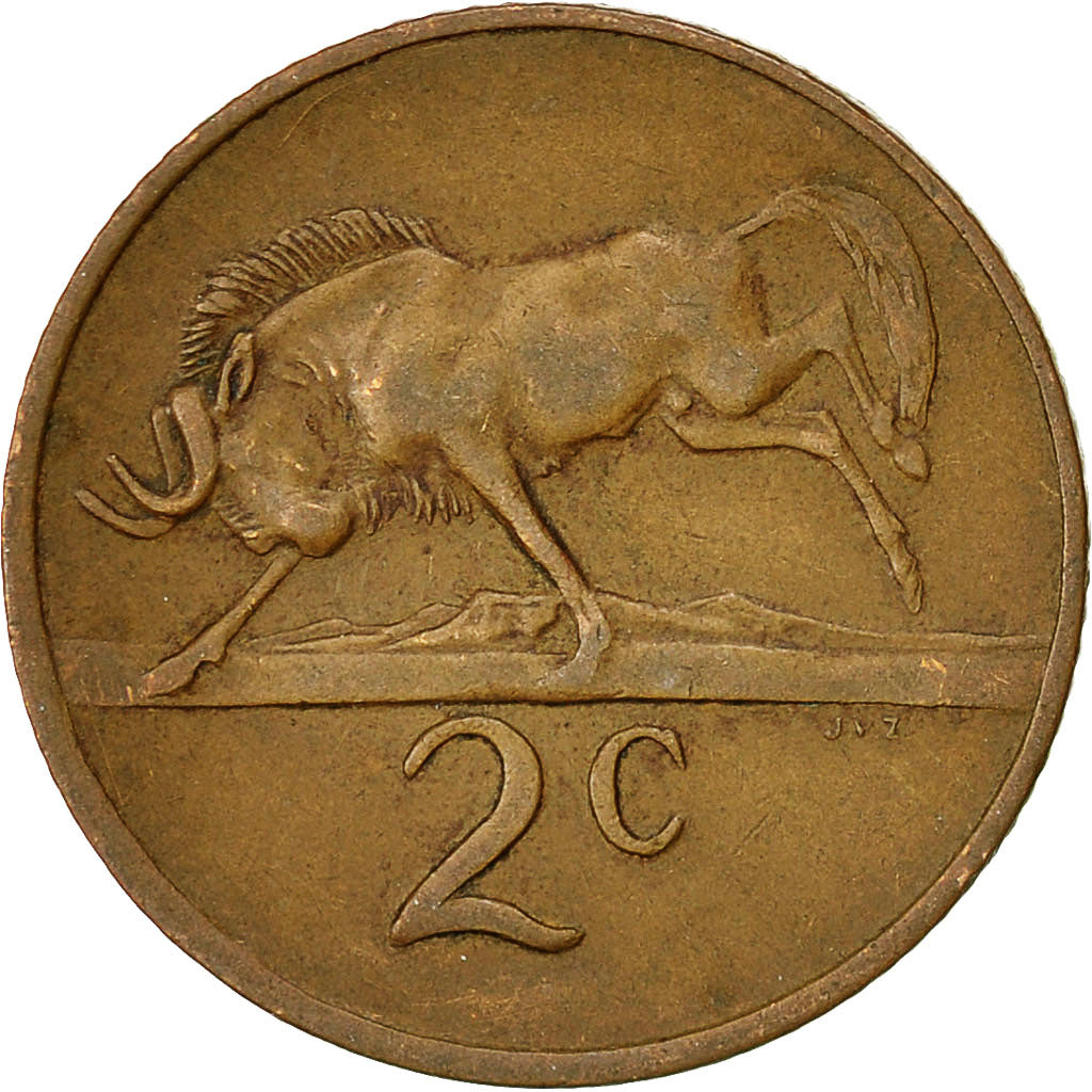 Coin, South Africa, 2 Cents, 1977, EF(40-45), Bronze, KM:83