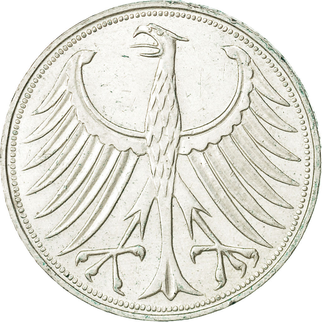 Coin, GERMANY - FEDERAL REPUBLIC, 5 Mark, 1960, Munich, AU(55-58), Silver