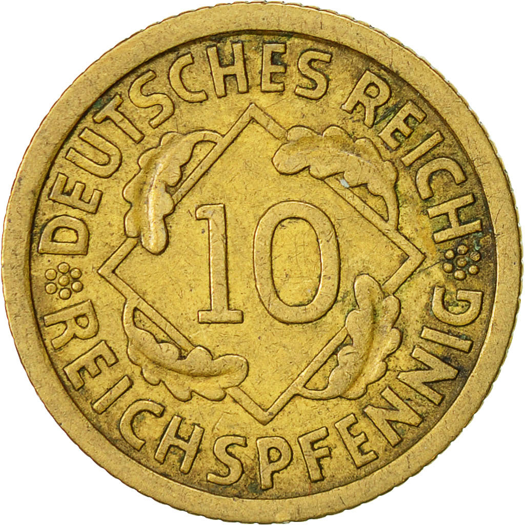 Moneta, NIEMCY, REP. WEIMARSKA, 10 Reichspfennig, 1935, Stuttgart, EF(40-45)