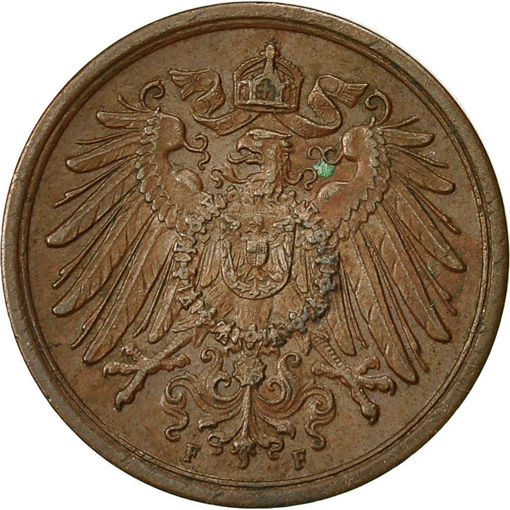Moneta, GERMANIA - IMPERO, Wilhelm II, 2 Pfennig, 1912, Stuttgart, BB, Rame