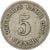 Moneda, ALEMANIA - IMPERIO, Wilhelm II, 5 Pfennig, 1908, Berlin, BC+, Cobre -