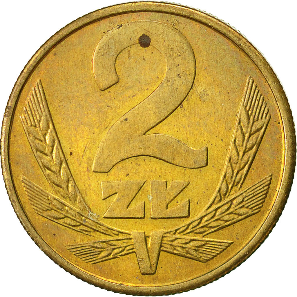 Coin, Poland, 2 Zlote, 1987, Warsaw, AU(50-53), Brass, KM:80.2