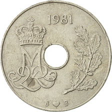 Moneta, Danimarca, Margrethe II, 25 Öre, 1981, Copenhagen, BB, Rame-nichel