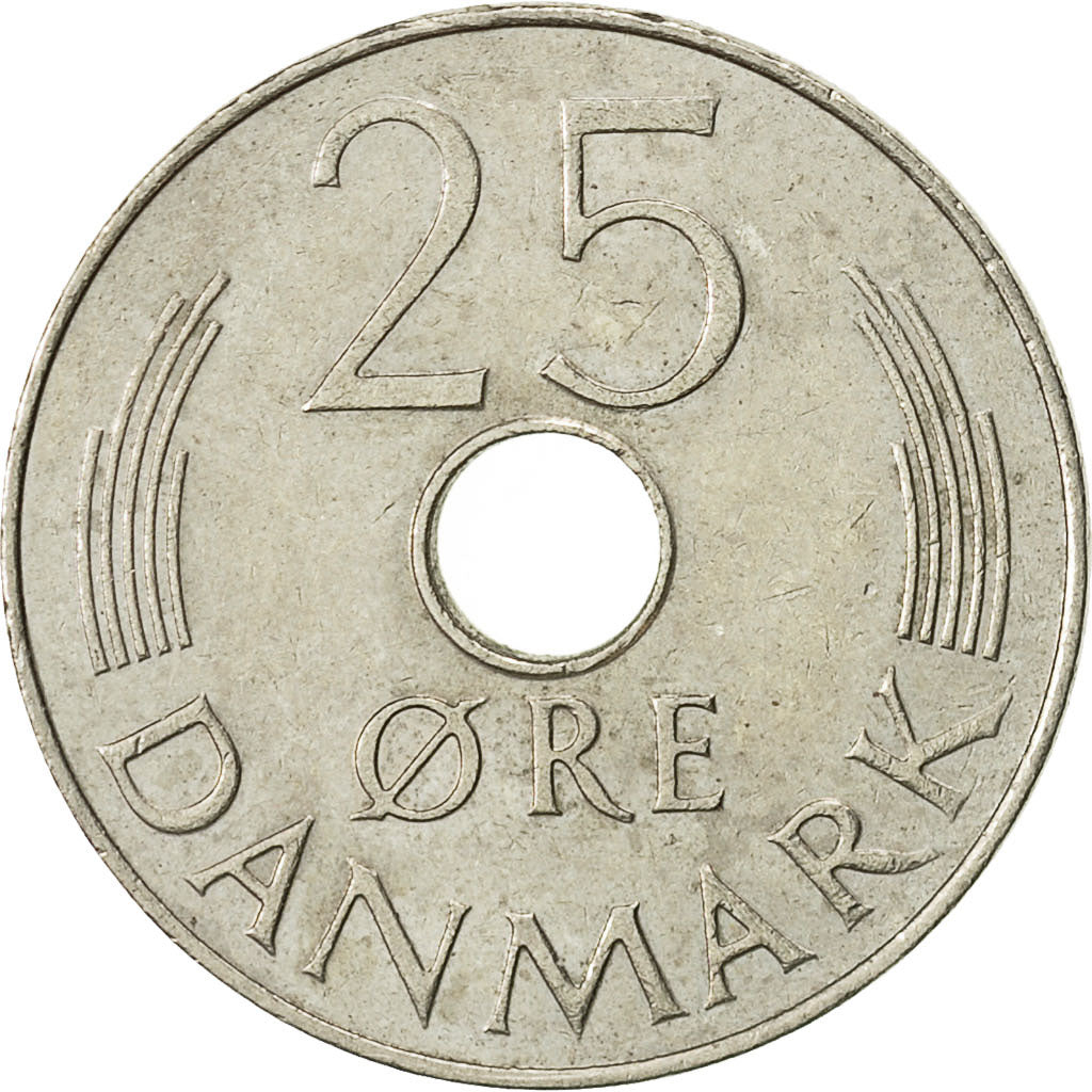 Moneta, Danimarca, Margrethe II, 25 Öre, 1981, Copenhagen, BB, Rame-nichel