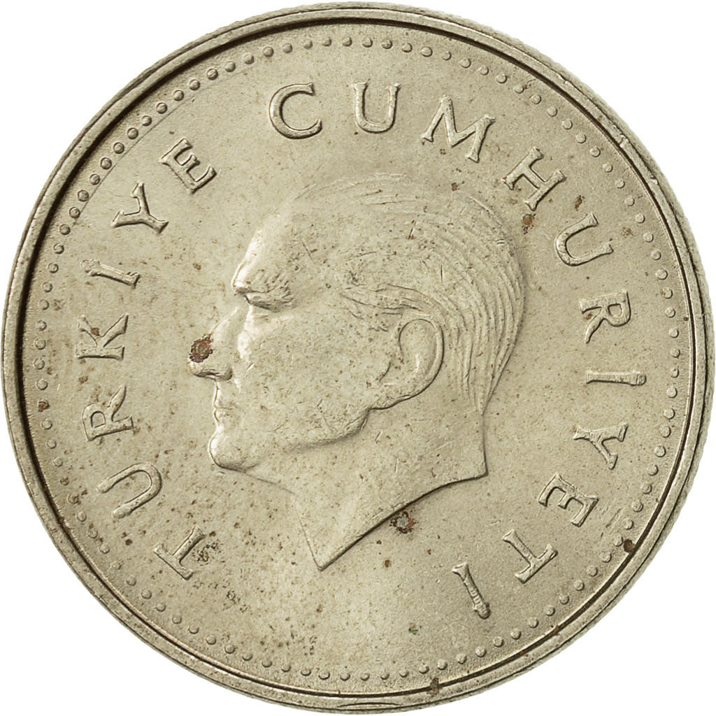 Coin, Turkey, 1000 Lira, 1990, AU(50-53), Nickel-brass, KM:997