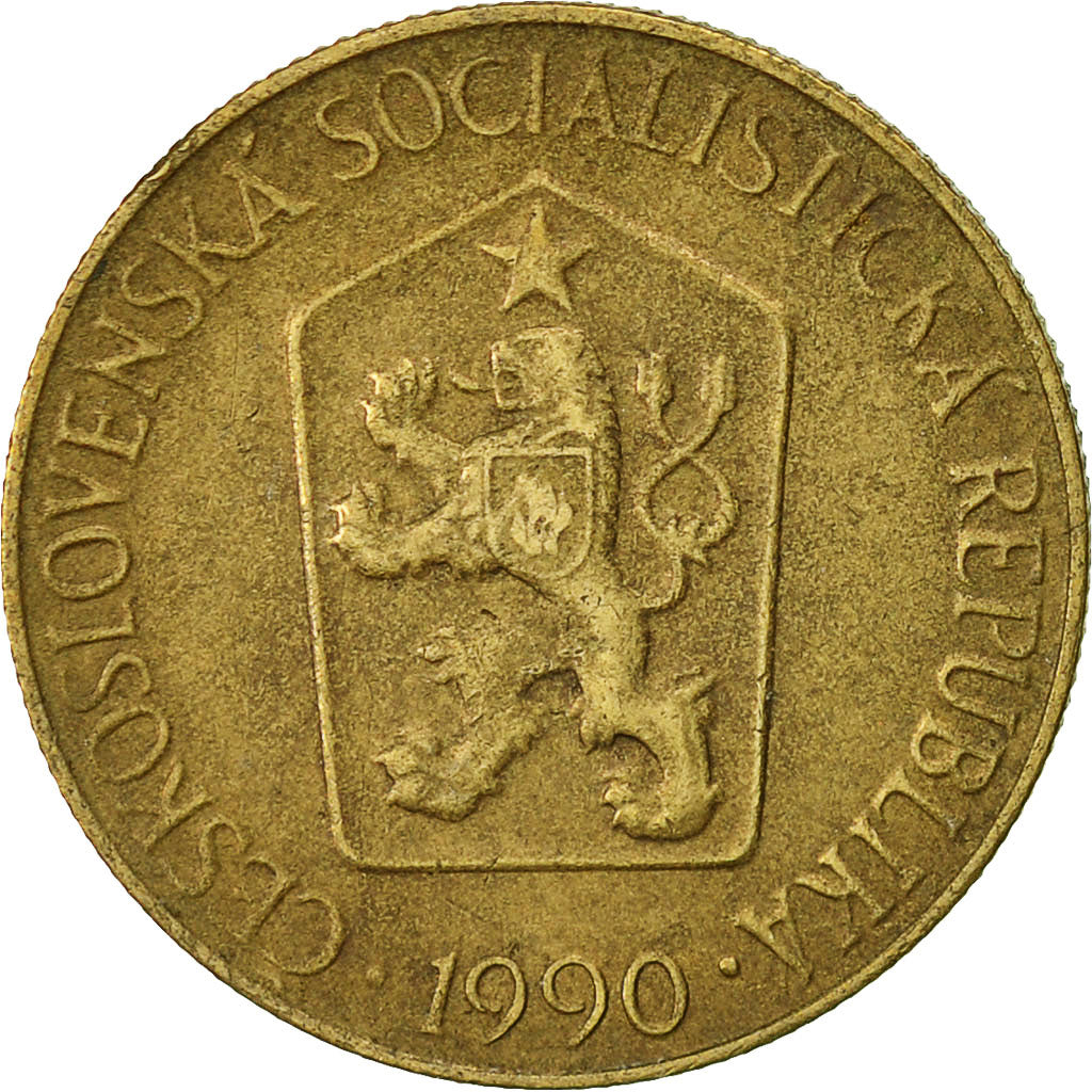 Coin, Czechoslovakia, Koruna, 1990, EF(40-45), Aluminum-Bronze, KM:50