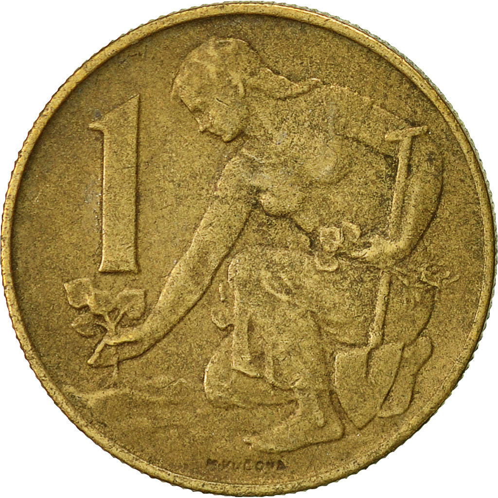 Coin, Czechoslovakia, Koruna, 1990, EF(40-45), Aluminum-Bronze, KM:50