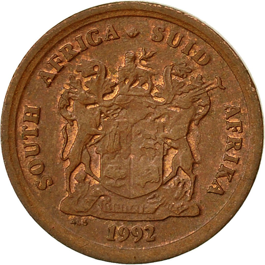 Moneta, Południowa Afryka, Cent, 1992, EF(40-45), Miedź platerowana stalą