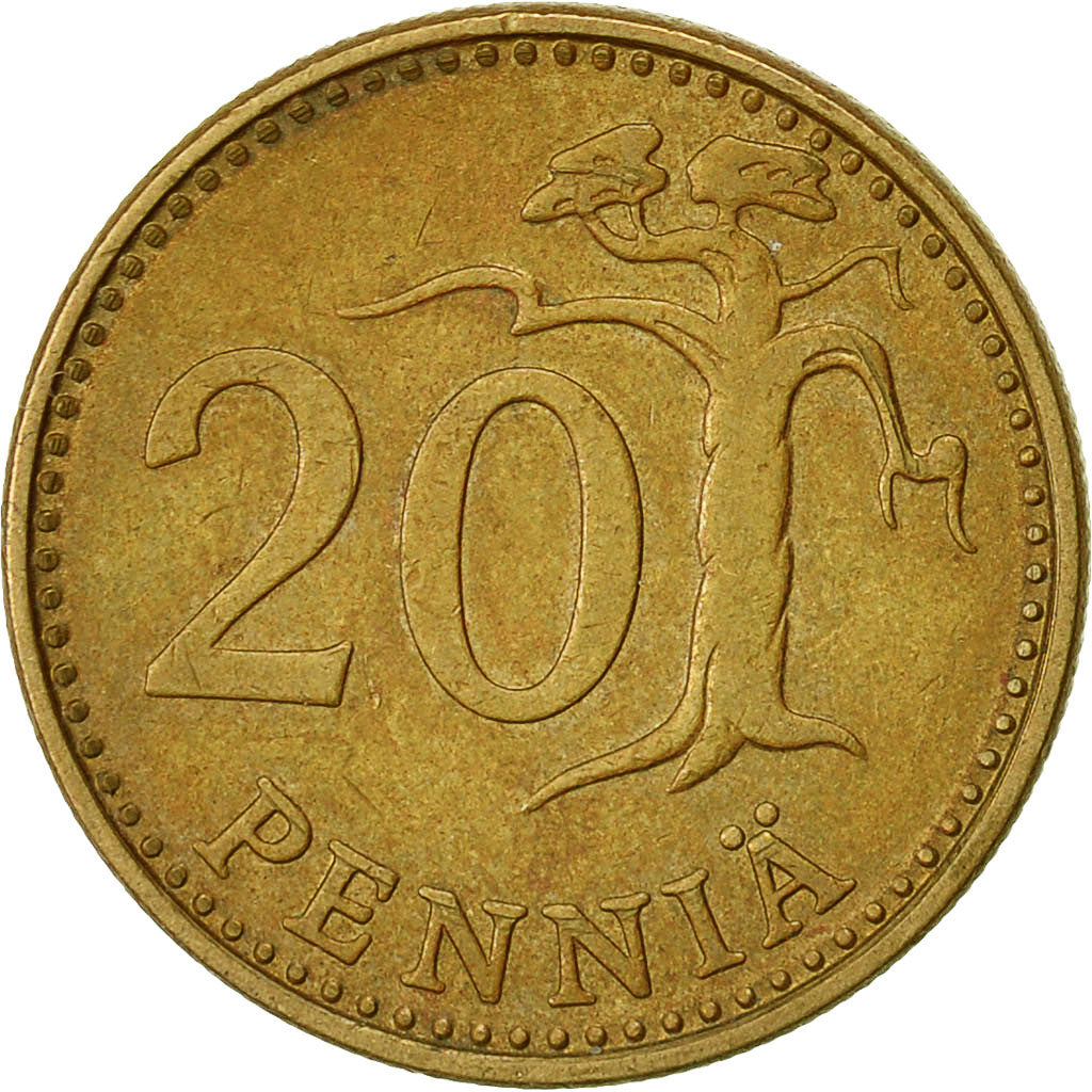 Monnaie, Finlande, 20 Pennia, 1974, TTB, Aluminum-Bronze, KM:47