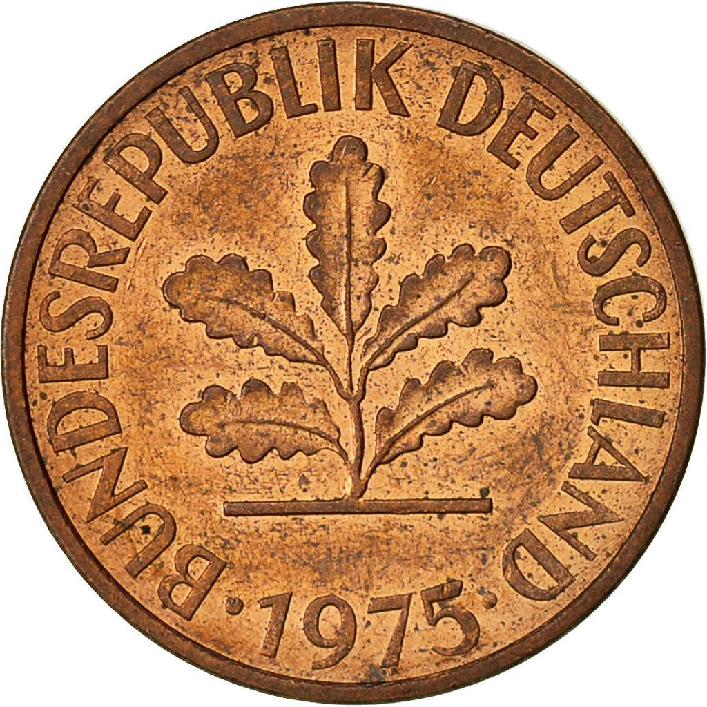 Monnaie, République fédérale allemande, 2 Pfennig, 1975, Hambourg, TTB