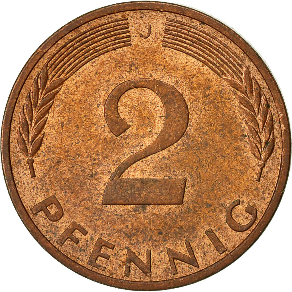 Monnaie, République fédérale allemande, 2 Pfennig, 1975, Hambourg, TTB