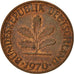 Coin, GERMANY - FEDERAL REPUBLIC, 2 Pfennig, 1970, Stuttgart, EF(40-45), Copper