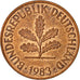 Coin, GERMANY - FEDERAL REPUBLIC, 2 Pfennig, 1983, Stuttgart, EF(40-45), Copper