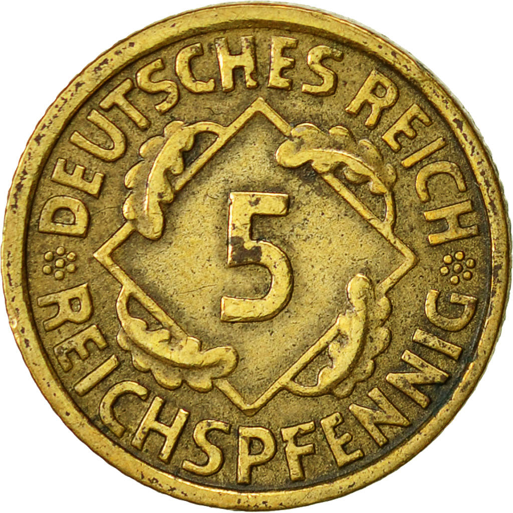 Moneta, GERMANIA, REPUBBLICA DI WEIMAR, 5 Reichspfennig, 1935, Munich, BB