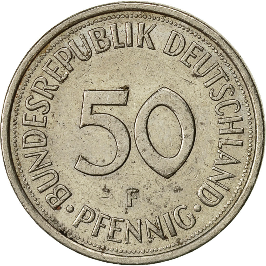 Münze, Bundesrepublik Deutschland, 50 Pfennig, 1974, Stuttgart, SS
