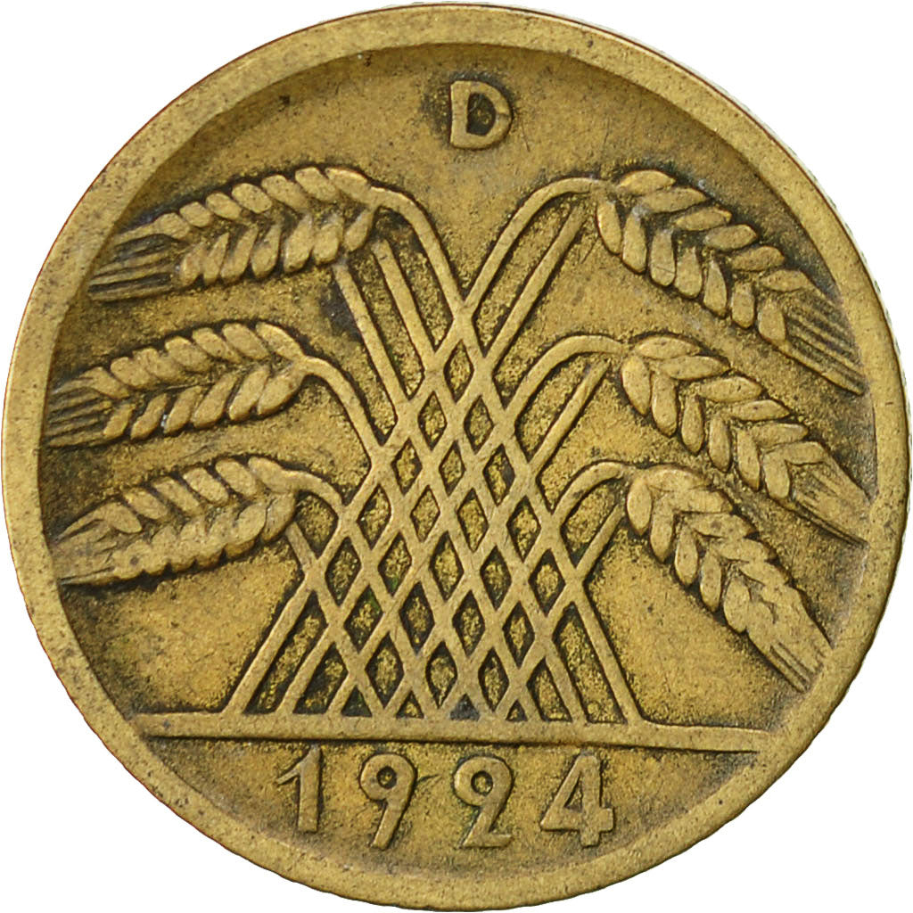Munten, Duitsland, Weimarrepubliek, 10 Rentenpfennig, 1924, Munich, ZF
