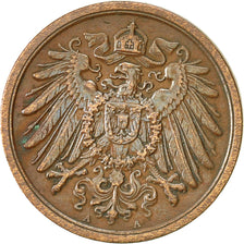 Coin, GERMANY - EMPIRE, Wilhelm II, 2 Pfennig, 1908, Berlin, EF(40-45), Copper