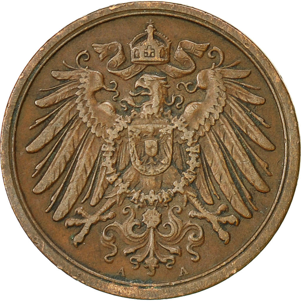 Coin, GERMANY - EMPIRE, Wilhelm II, 2 Pfennig, 1904, Berlin, EF(40-45), Copper