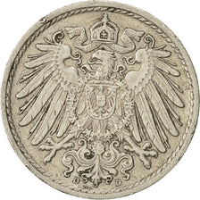 Moneta, GERMANIA - IMPERO, Wilhelm II, 5 Pfennig, 1908, Munich, BB, Rame-nichel