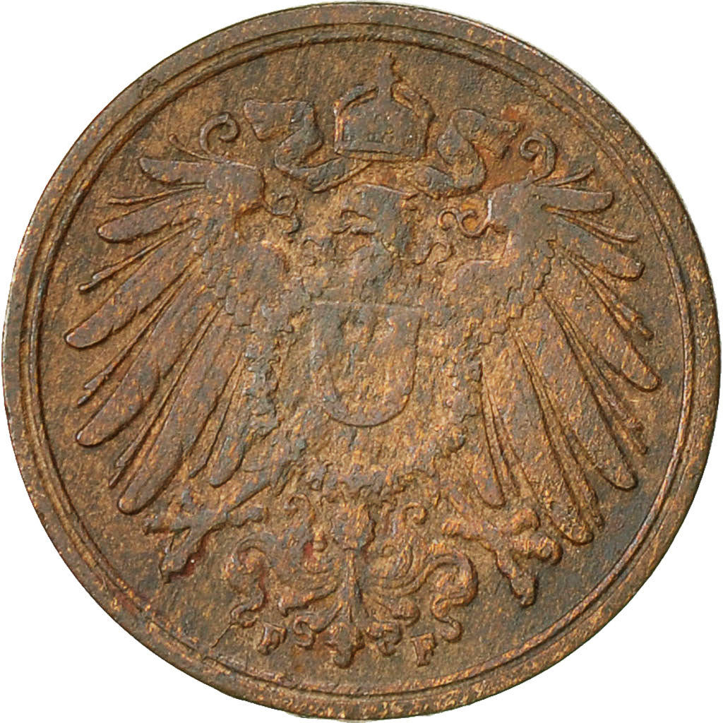 Coin, GERMANY - EMPIRE, Wilhelm II, Pfennig, 1905, Stuttgart, EF(40-45), Copper