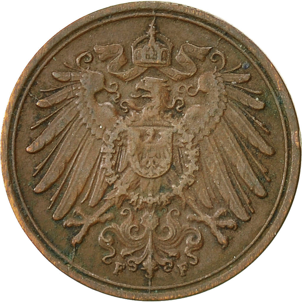 Coin, GERMANY - EMPIRE, Wilhelm II, Pfennig, 1906, Stuttgart, EF(40-45), Copper