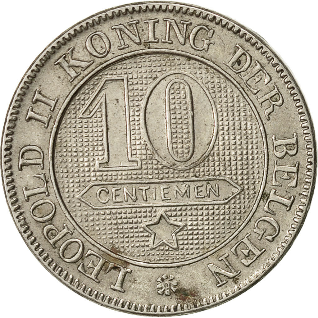 Münze, Belgien, Leopold II, 10 Centimes, 1898, SS, Copper-nickel, KM:43