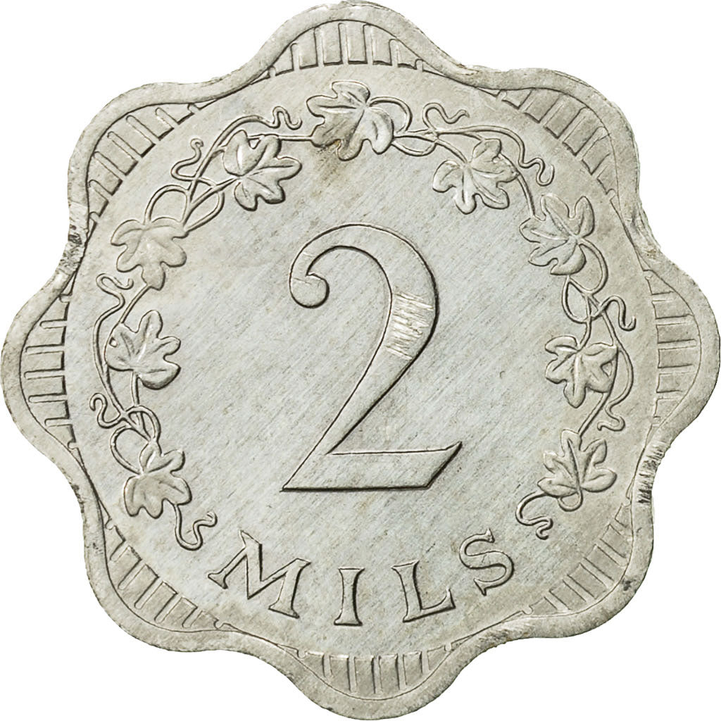 Munten, Malta, 2 Mils, 1972, UNC-, Aluminium, KM:5