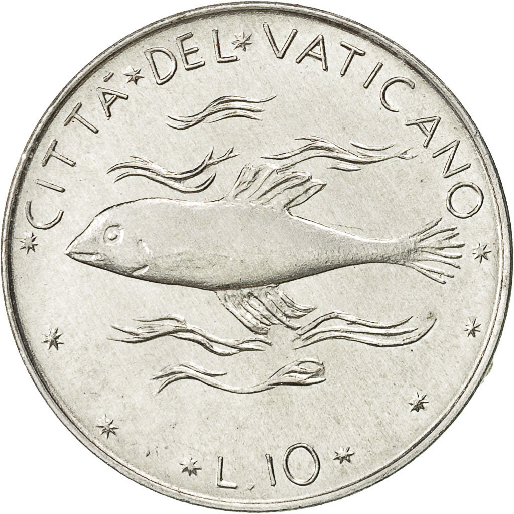 Moneta, CITTÀ DEL VATICANO, Paul VI, 10 Lire, 1975, Roma, SPL, Alluminio