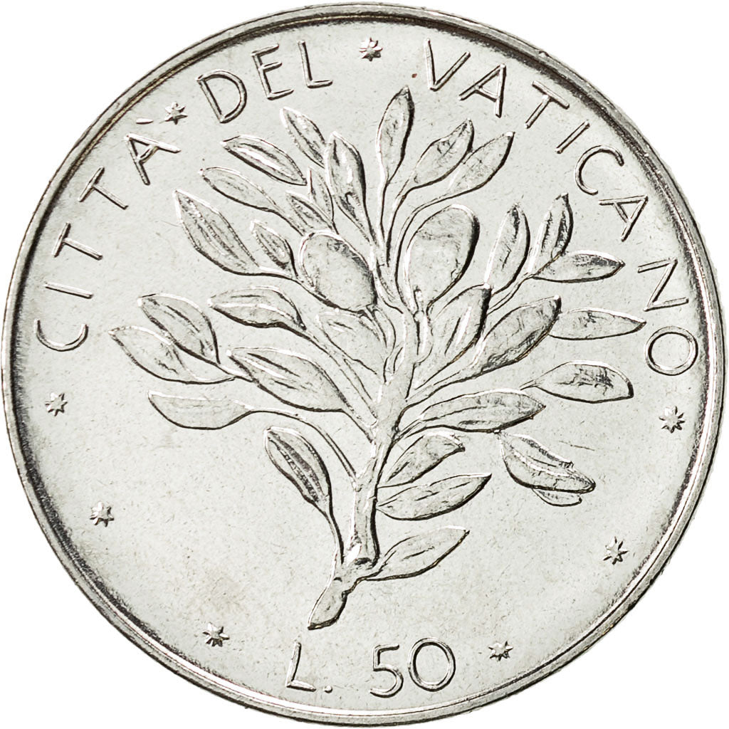 Moneta, PAŃSTWO WATYKAŃSKIE, Paul VI, 50 Lire, 1975, Roma, MS(63), Stal
