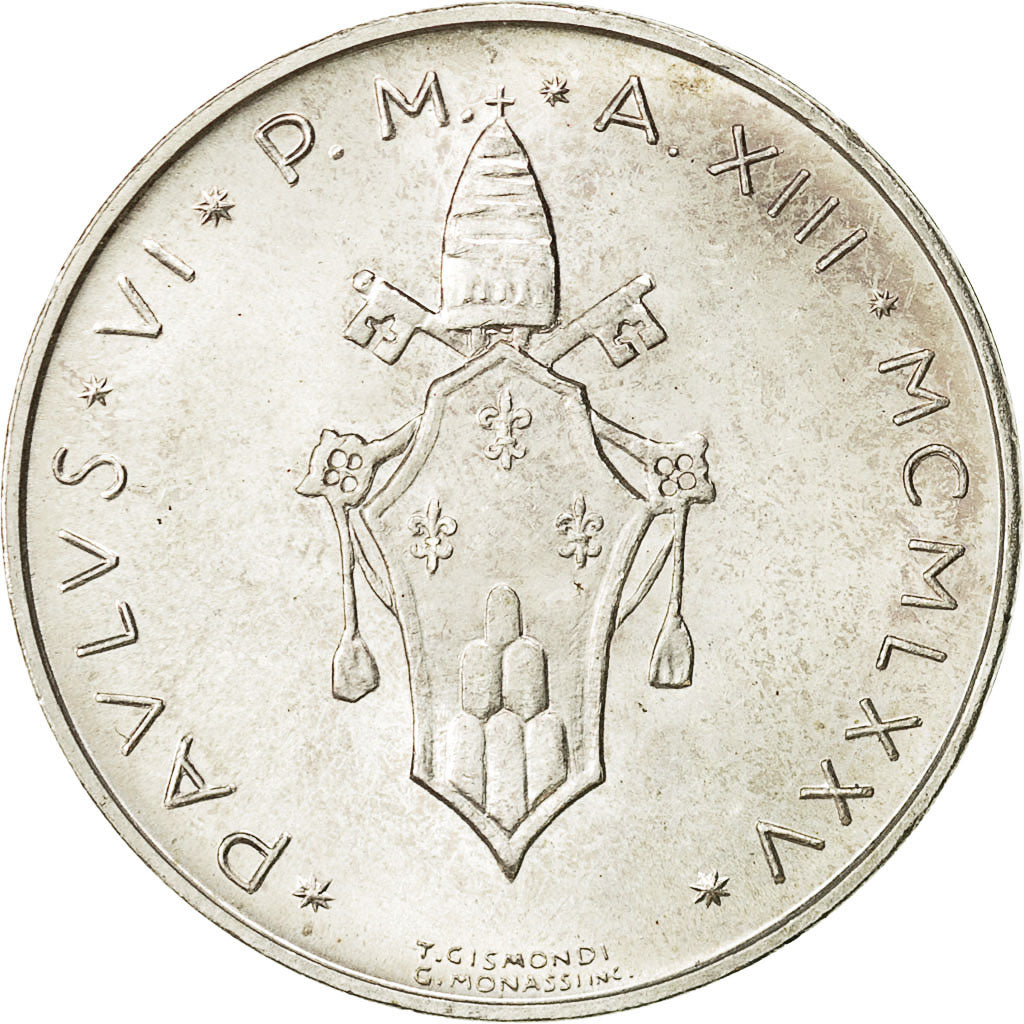 Moneta, CITTÀ DEL VATICANO, Paul VI, 500 Lire, 1975, Roma, SPL, Argento, KM:123