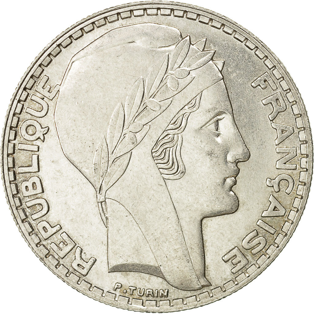 Moneta, Francia, Turin, 20 Francs, 1933, Paris, SPL-, Argento, KM:879