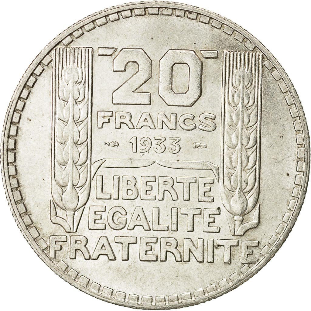 Moneta, Francia, Turin, 20 Francs, 1933, Paris, SPL-, Argento, KM:879