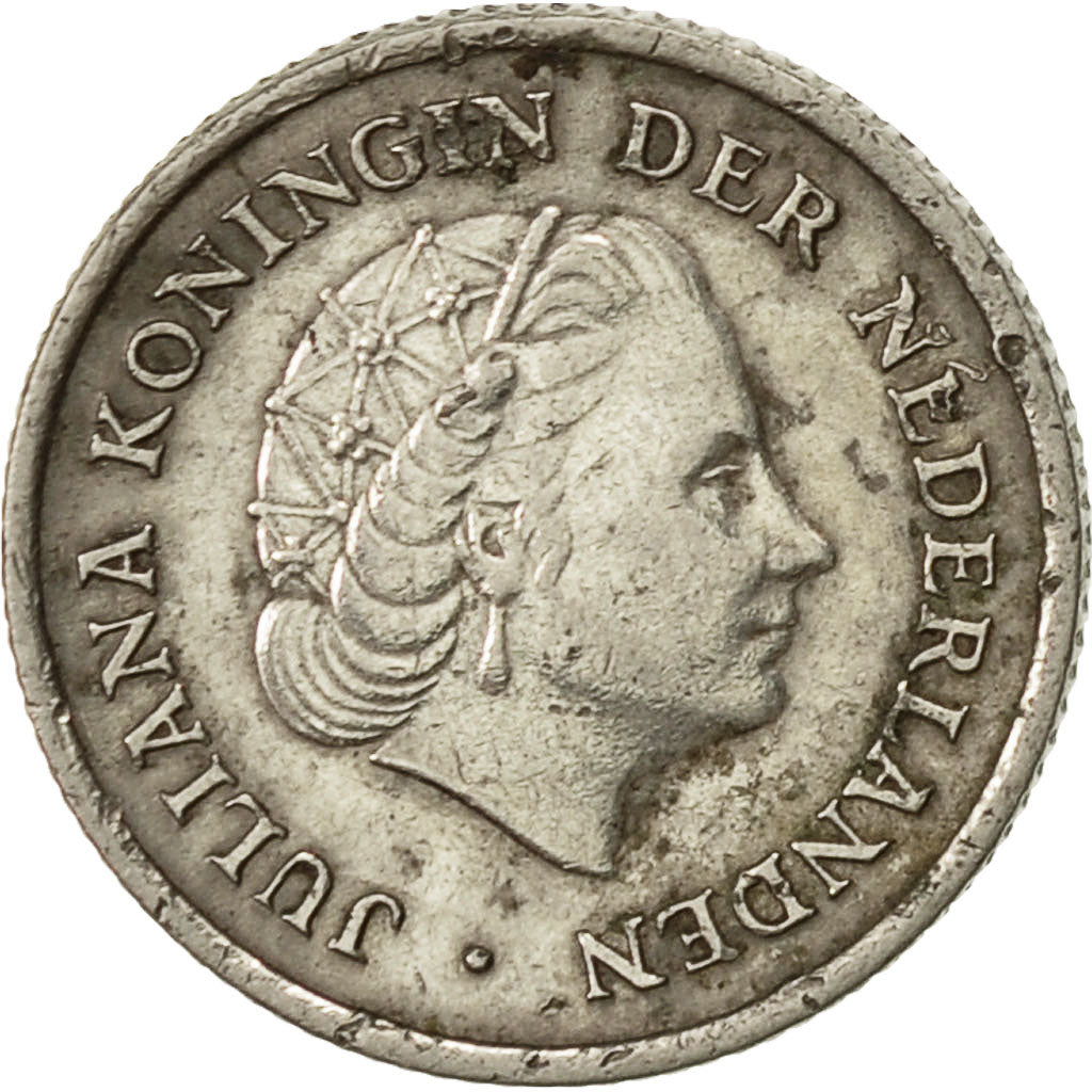 Monnaie, Pays-Bas, Juliana, 10 Cents, 1955, TTB, Nickel, KM:182