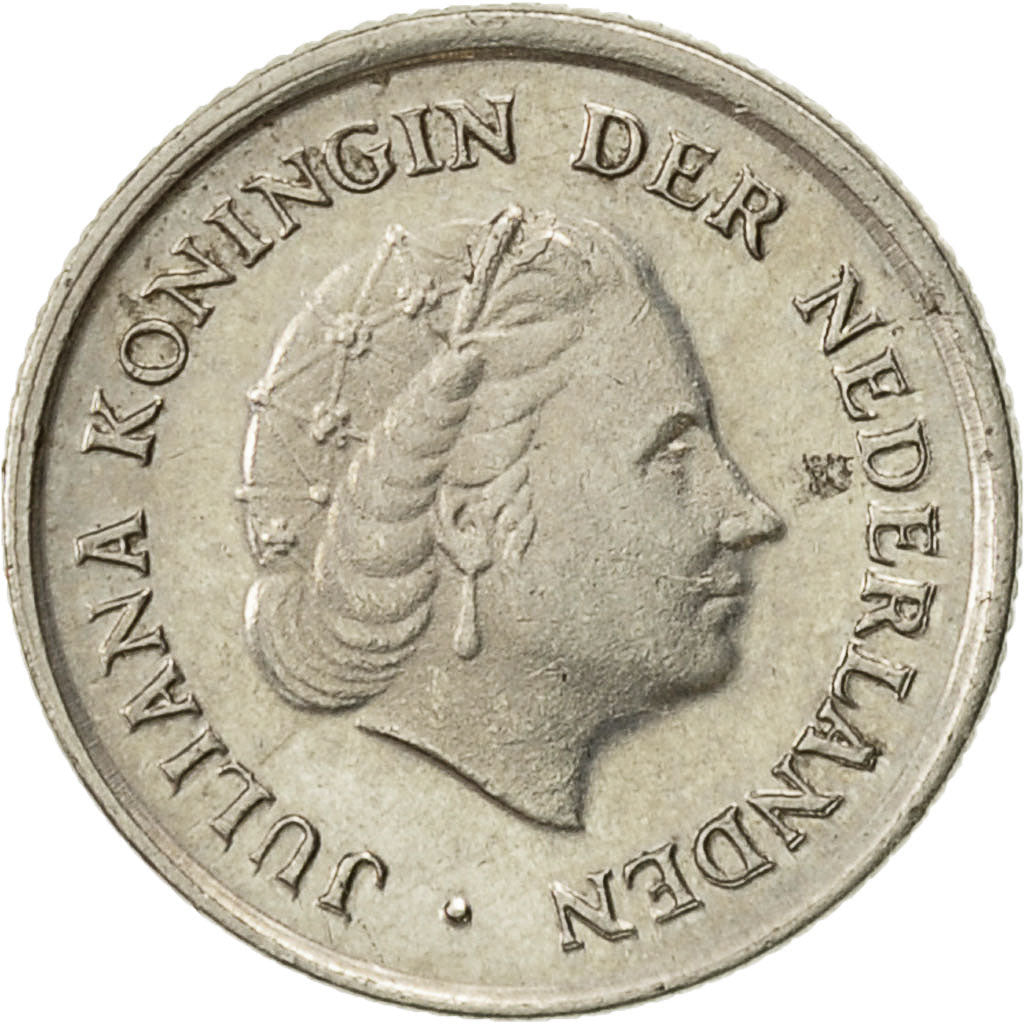 Coin, Netherlands, Juliana, 10 Cents, 1976, AU(50-53), Nickel, KM:182