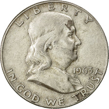 Coin, United States, Franklin Half Dollar, Half Dollar, 1963, U.S. Mint, Denver