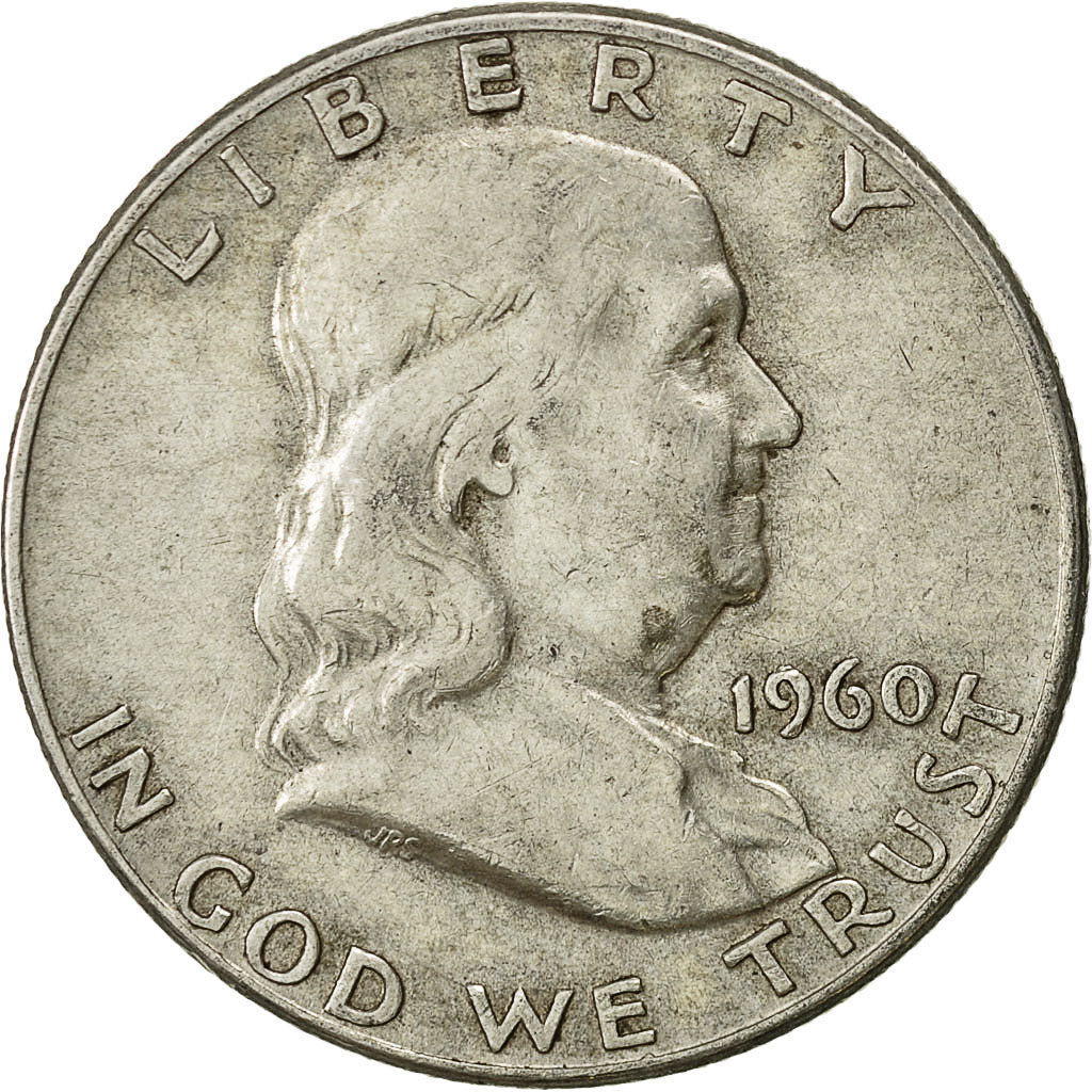 Coin, United States, Franklin Half Dollar, Half Dollar, 1960, U.S. Mint, Denver