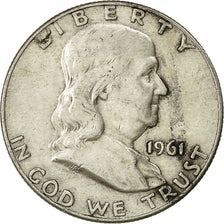 Coin, United States, Franklin Half Dollar, Half Dollar, 1961, U.S. Mint, Denver