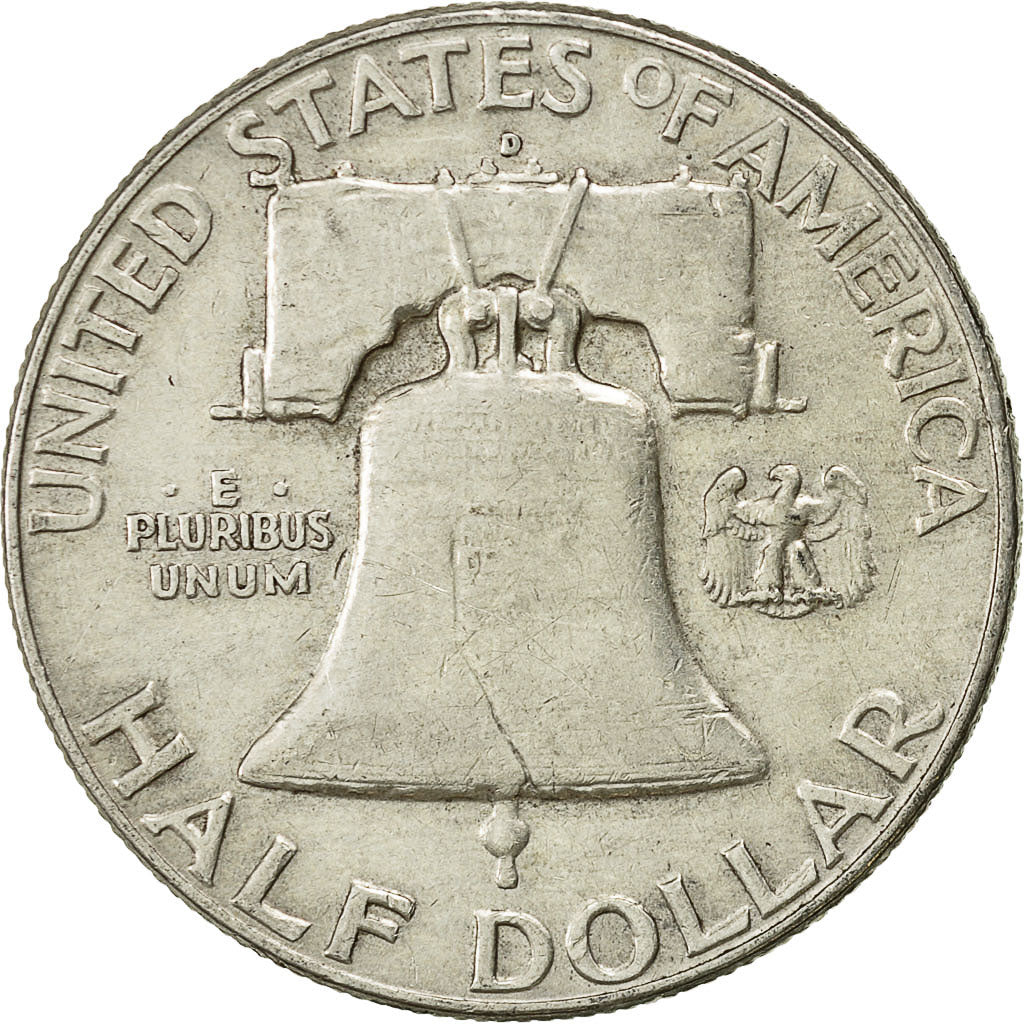 Coin, United States, Franklin Half Dollar, Half Dollar, 1961, U.S. Mint, Denver