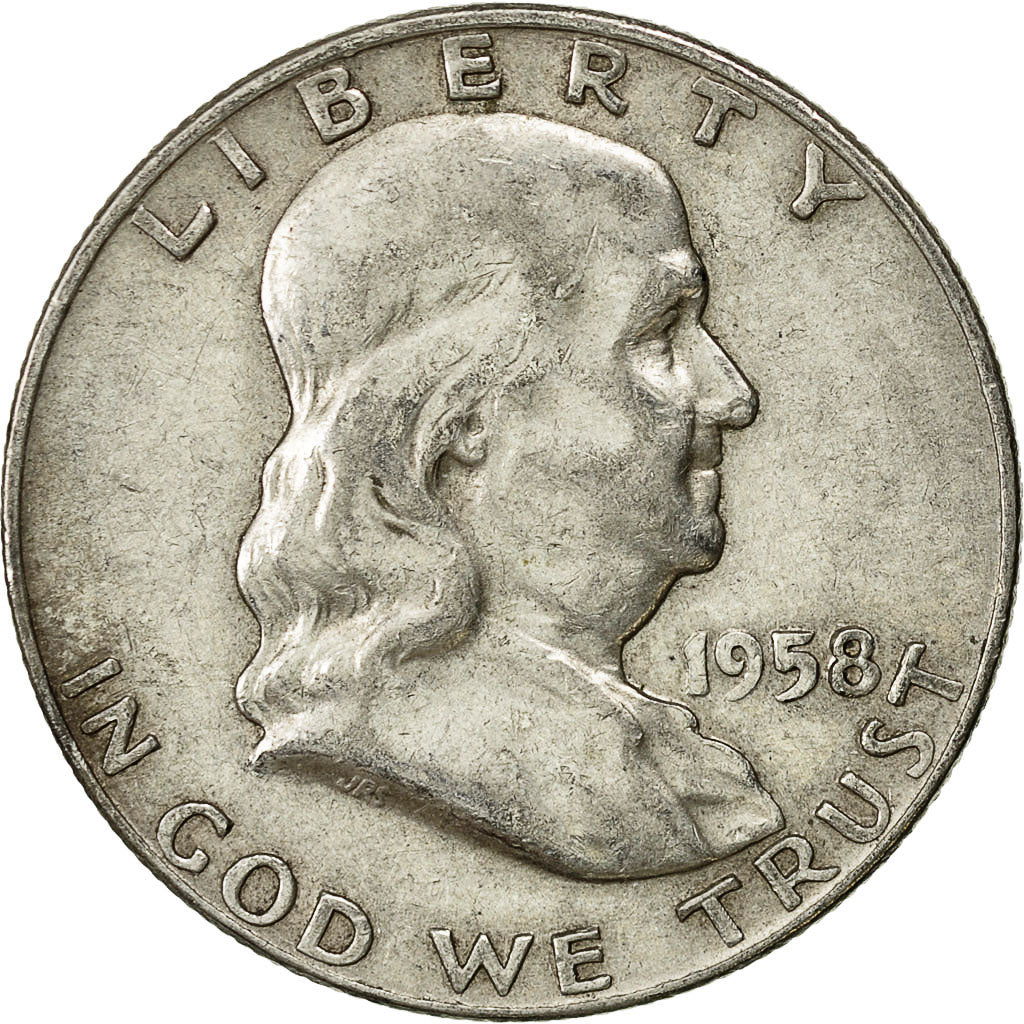 Münze, Vereinigte Staaten, Franklin Half Dollar, Half Dollar, 1958, U.S. Mint