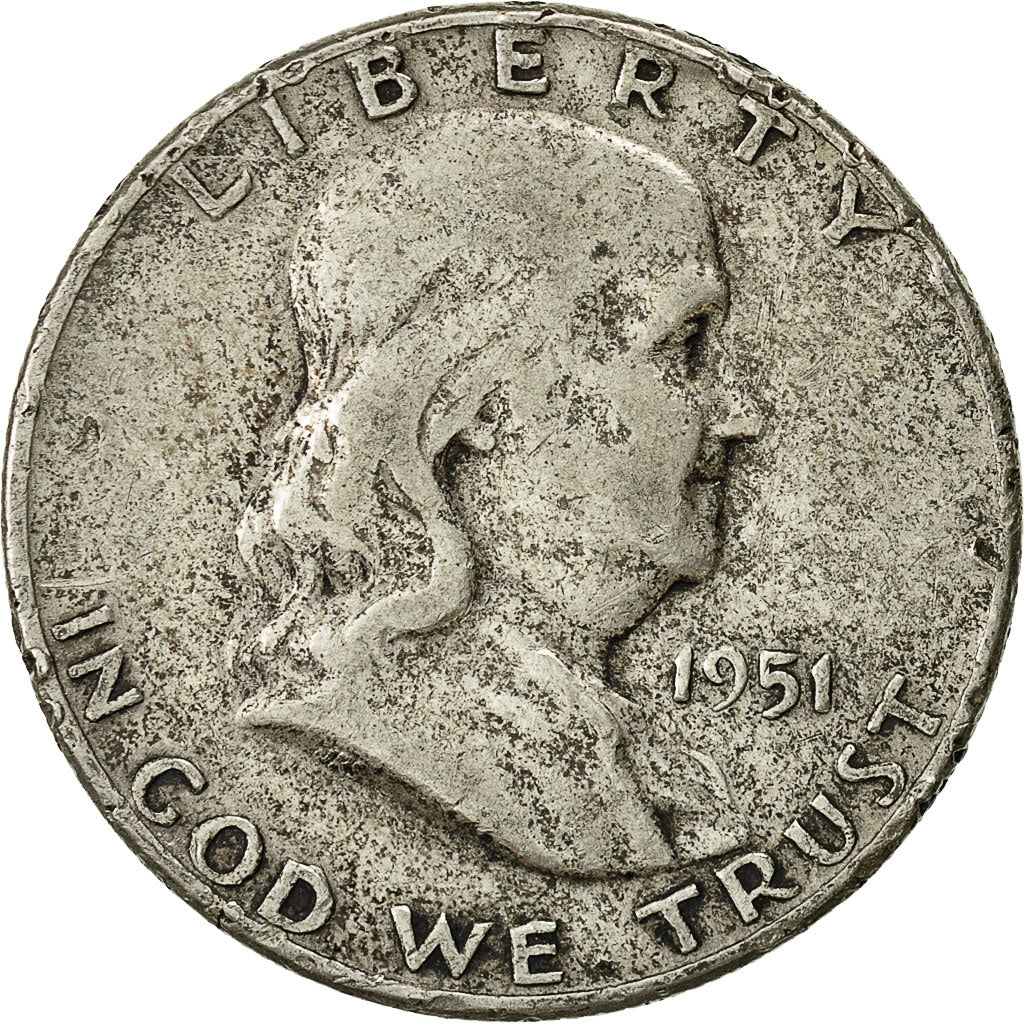 Münze, Vereinigte Staaten, Franklin Half Dollar, Half Dollar, 1951, U.S. Mint