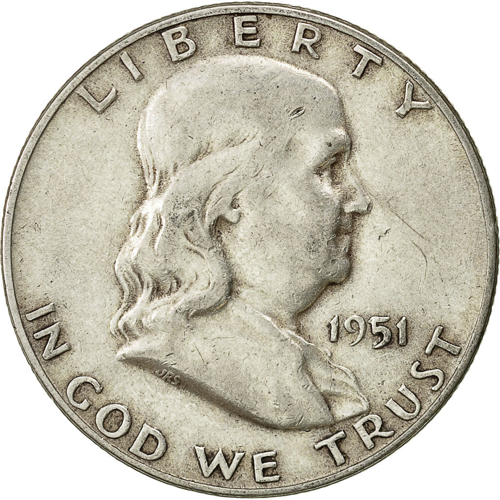 Coin, United States, Franklin Half Dollar, Half Dollar, 1951, U.S. Mint, San