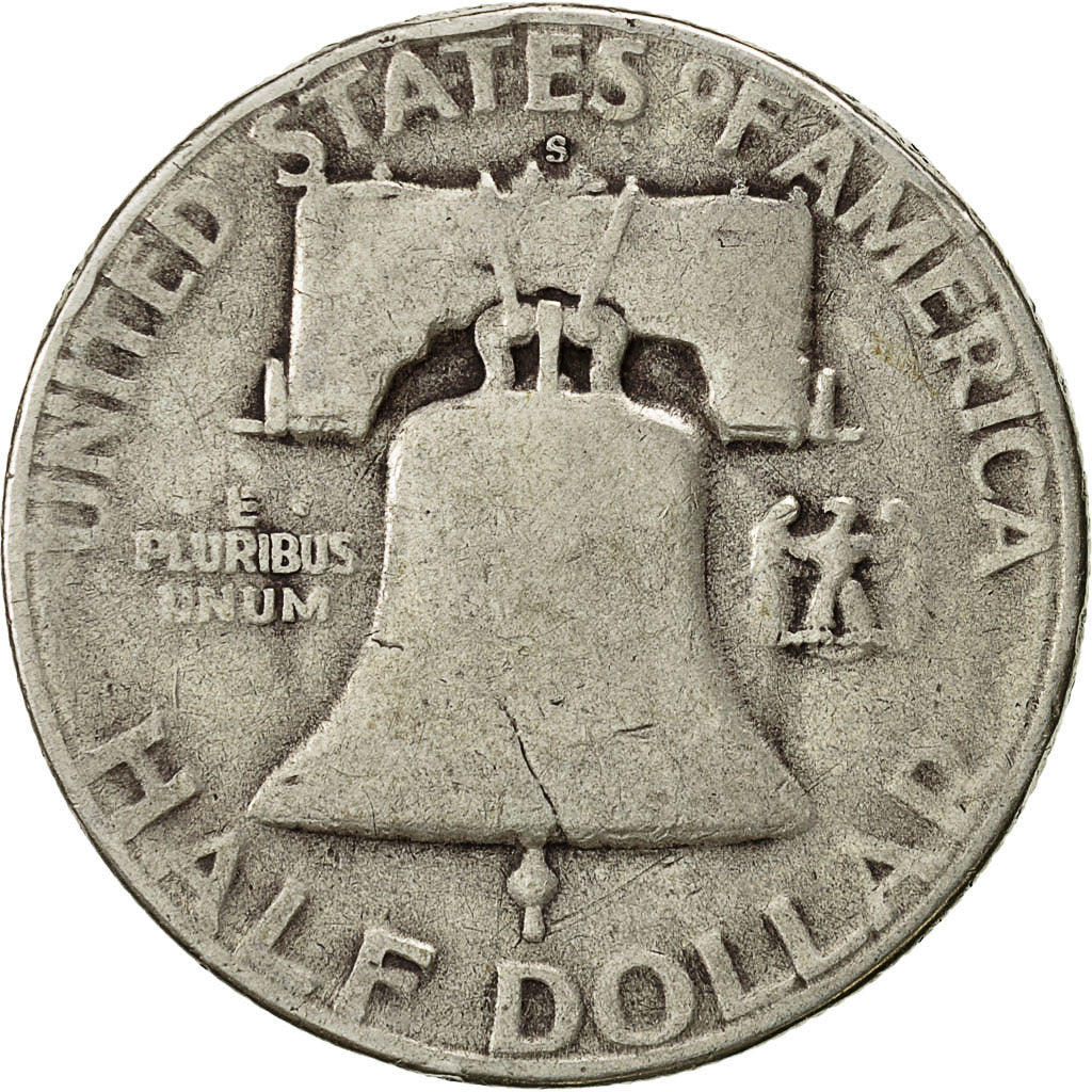 Coin, United States, Franklin Half Dollar, Half Dollar, 1954, U.S. Mint, San