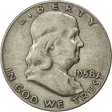 Moneda, Estados Unidos, Franklin Half Dollar, Half Dollar, 1958, U.S. Mint