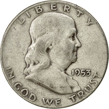 Coin, United States, Franklin Half Dollar, Half Dollar, 1953, U.S. Mint, Denver