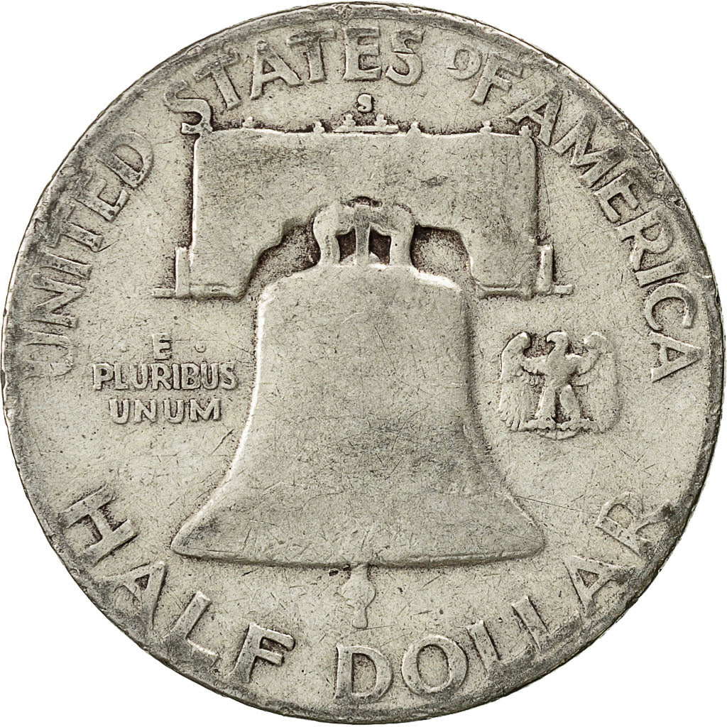 Coin, United States, Franklin Half Dollar, Half Dollar, 1949, U.S. Mint, San