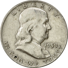 Coin, United States, Franklin Half Dollar, Half Dollar, 1959, U.S. Mint, Denver