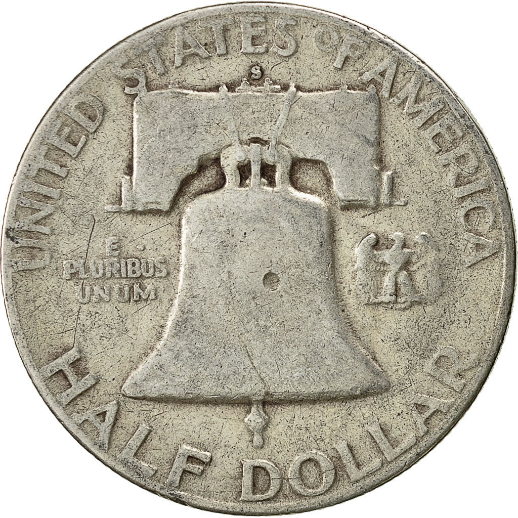 Coin, United States, Franklin Half Dollar, Half Dollar, 1952, U.S. Mint, San