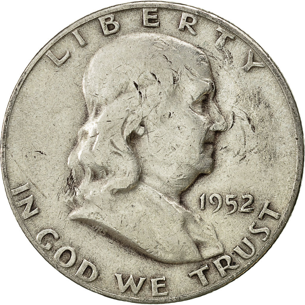 Coin, United States, Franklin Half Dollar, Half Dollar, 1952, U.S. Mint, San